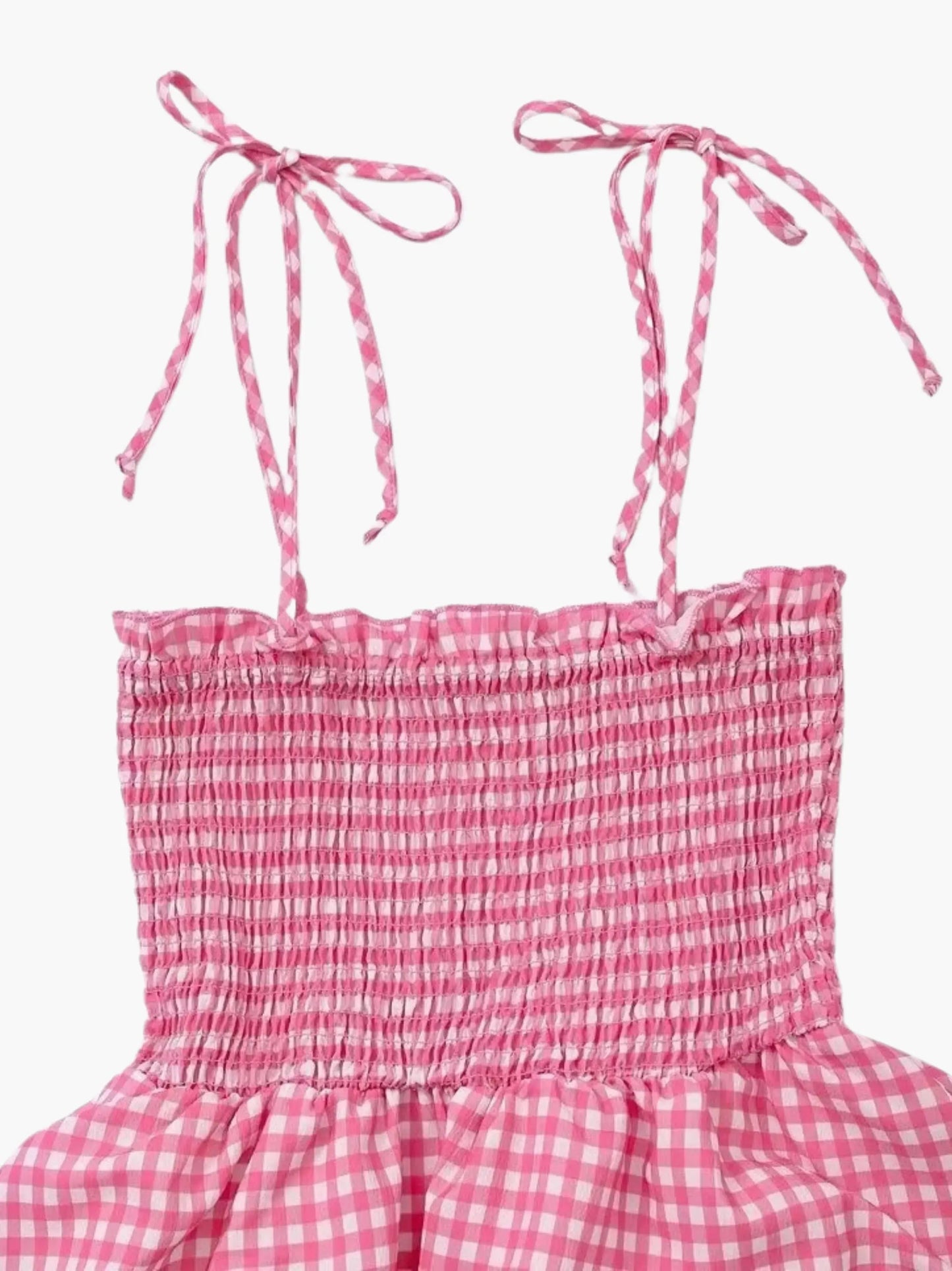 Wibke | Charmantes rosa-weiß kariertes Sommerkleid