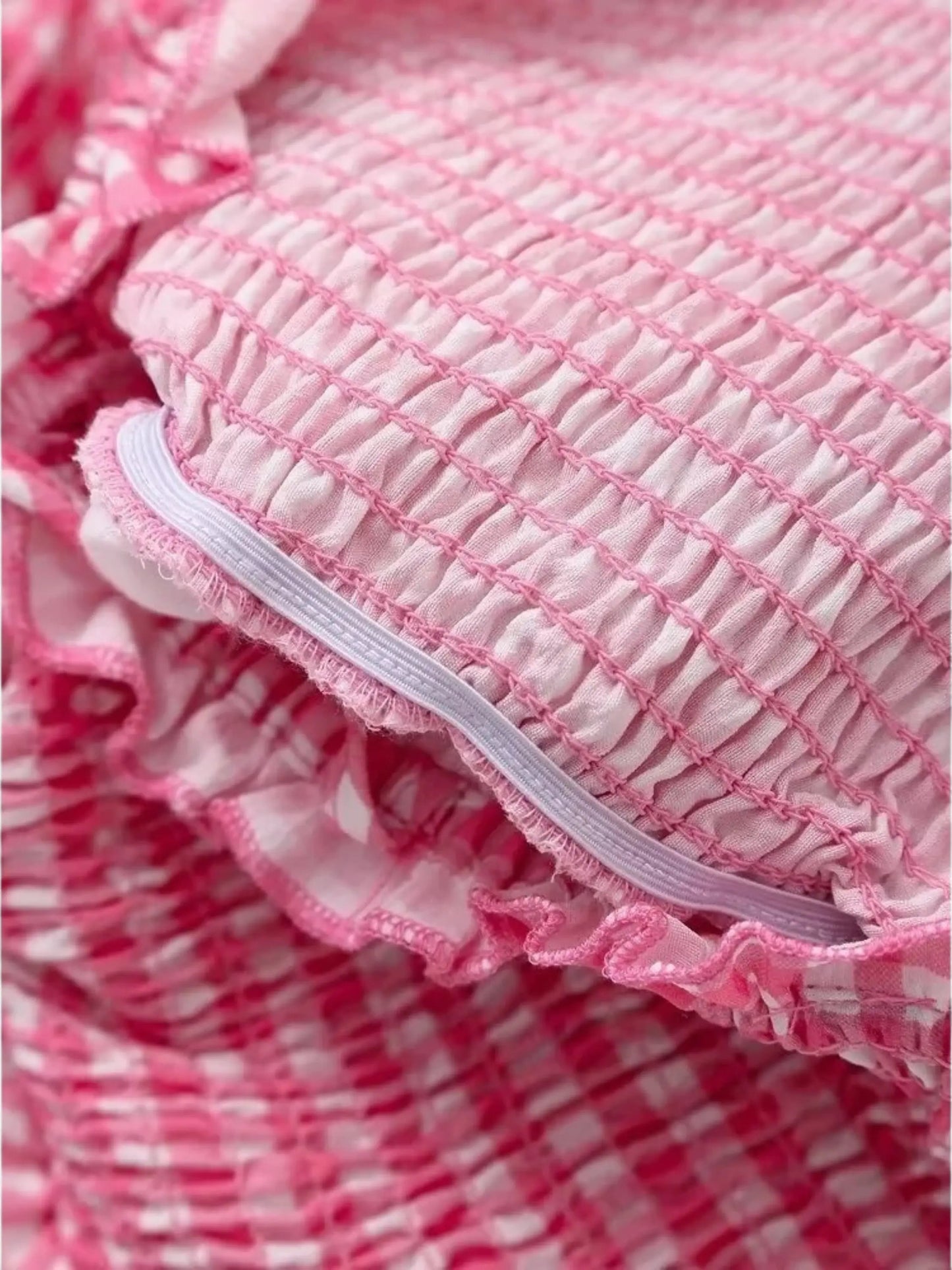 Wibke | Charmantes rosa-weiß kariertes Sommerkleid