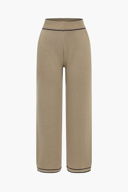 Athena | Elegantes Strick-Set mit Gürtel-Cardigan & Weitbein-Hose