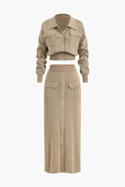 Aviana | Strick-Set mit Blazer und Rock