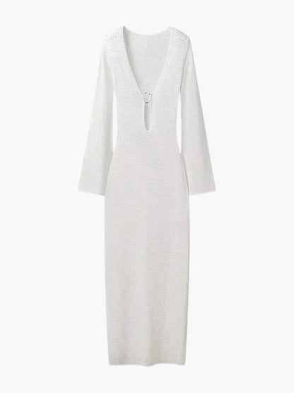 Ulrike | Lila Maxikleid aus Strick