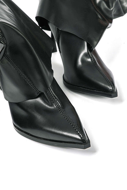 Olivia | Schwarze Designer-Stiefel mit einzigartigem Oversized-Look