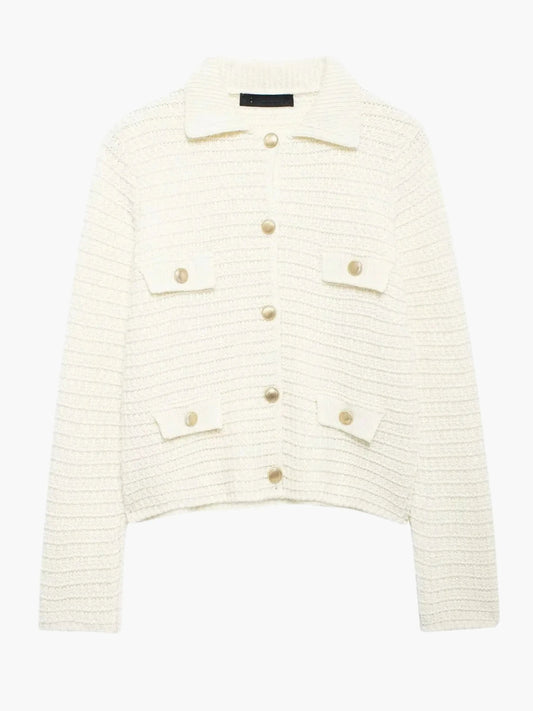 Ivonne | Texturierte Strickjacke mit Knopfleiste