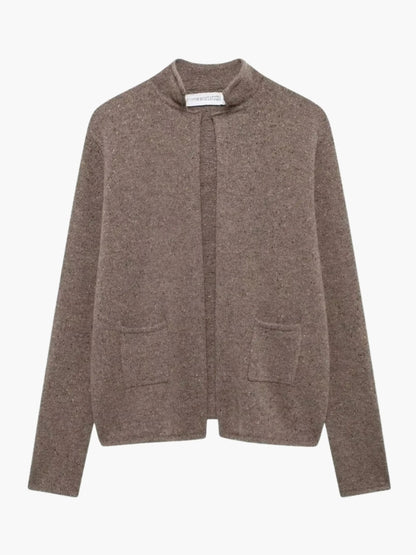 Irma | Strickjacke mit offener Vorderseite und hohem Kragen