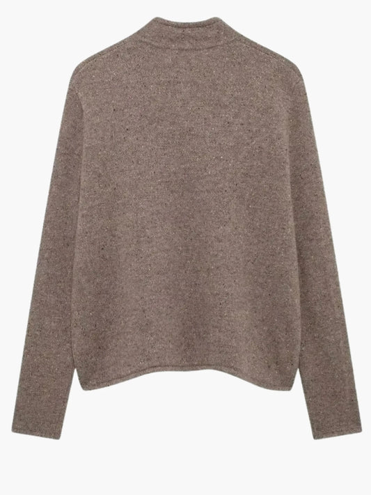 Irma | Strickjacke mit offener Vorderseite und hohem Kragen