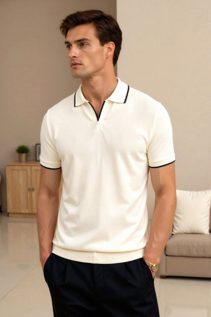 Herren-Poloshirt mit Kontrastdetails – Elegant & Modern