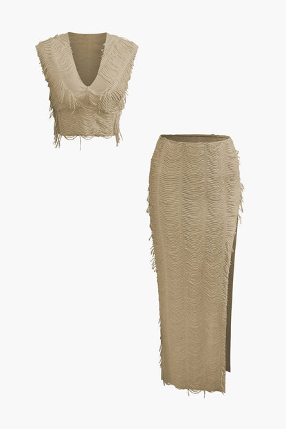 Charlene | Fransen-Zweiteiler mit Top & Rock