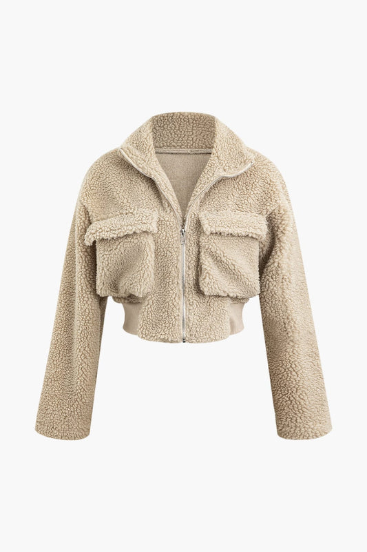 Misha | Teddy-Zweiteiler mit Cargohose & Cropped-Jacke