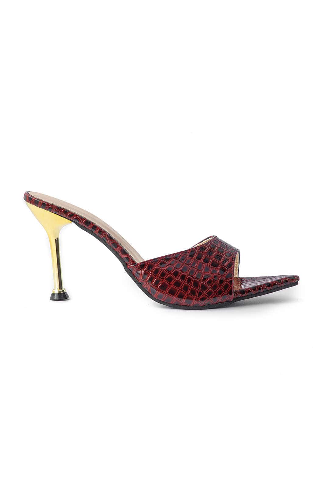 Isabelle | Luxus Schwarze Croc-Embossed Mule Heels – Elegant & Stilvoll