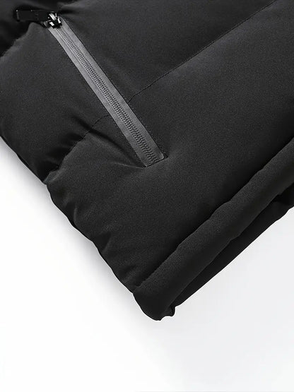 Wyatt | Schwarze Ärmellose Herren-Winter-Steppweste mit Reißverschluss