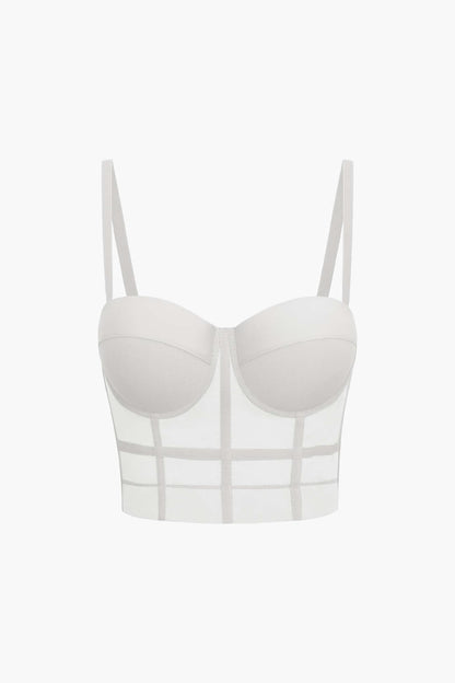 Ida | Figurbetontes Bustier-Top mit Bügel-Cups und transparenter Mesh-Struktur
