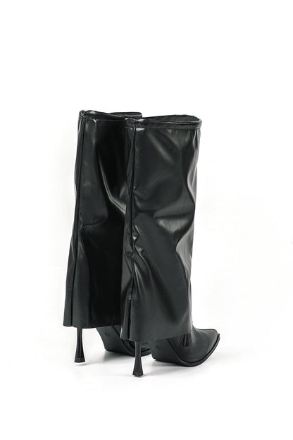 Olivia | Schwarze Designer-Stiefel mit einzigartigem Oversized-Look