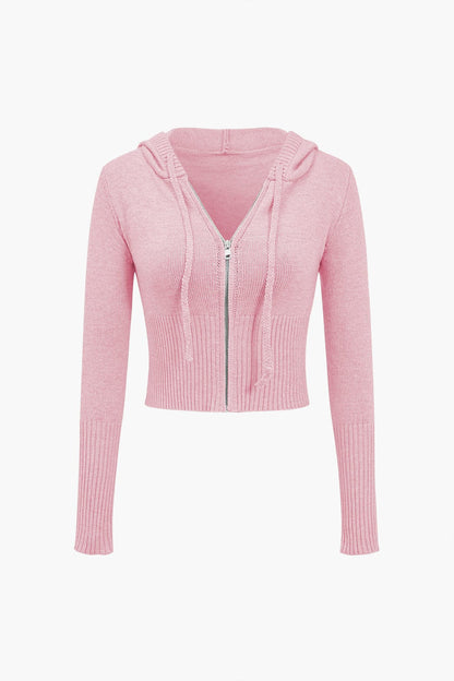 Ava | Strick-Set mit Kapuzenjacke & Schlaghose