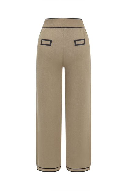 Athena | Elegantes Strick-Set mit Gürtel-Cardigan & Weitbein-Hose