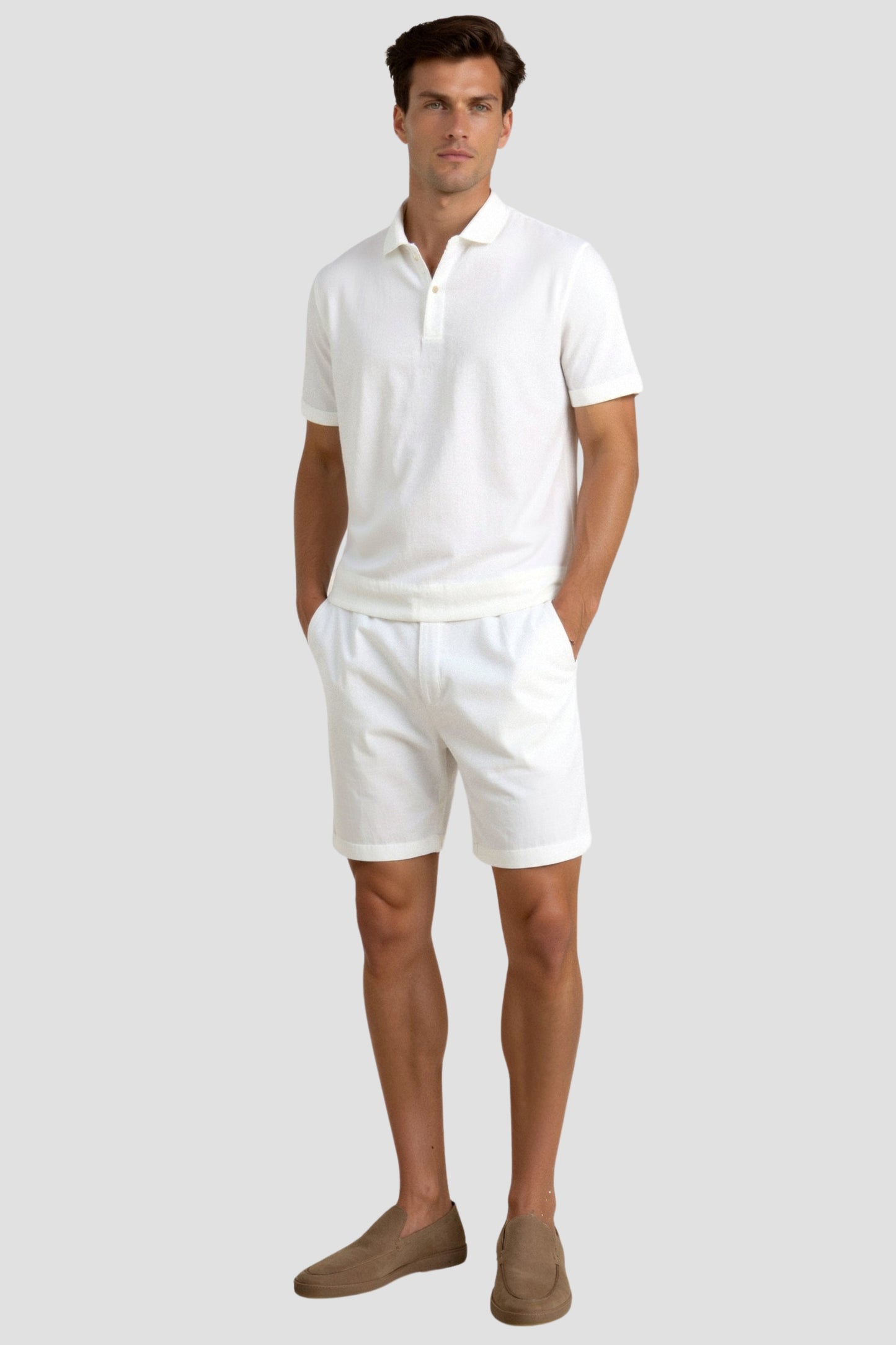 Herren-Shorts in Beige mit Kordelzug – Minimalistischer Komfort