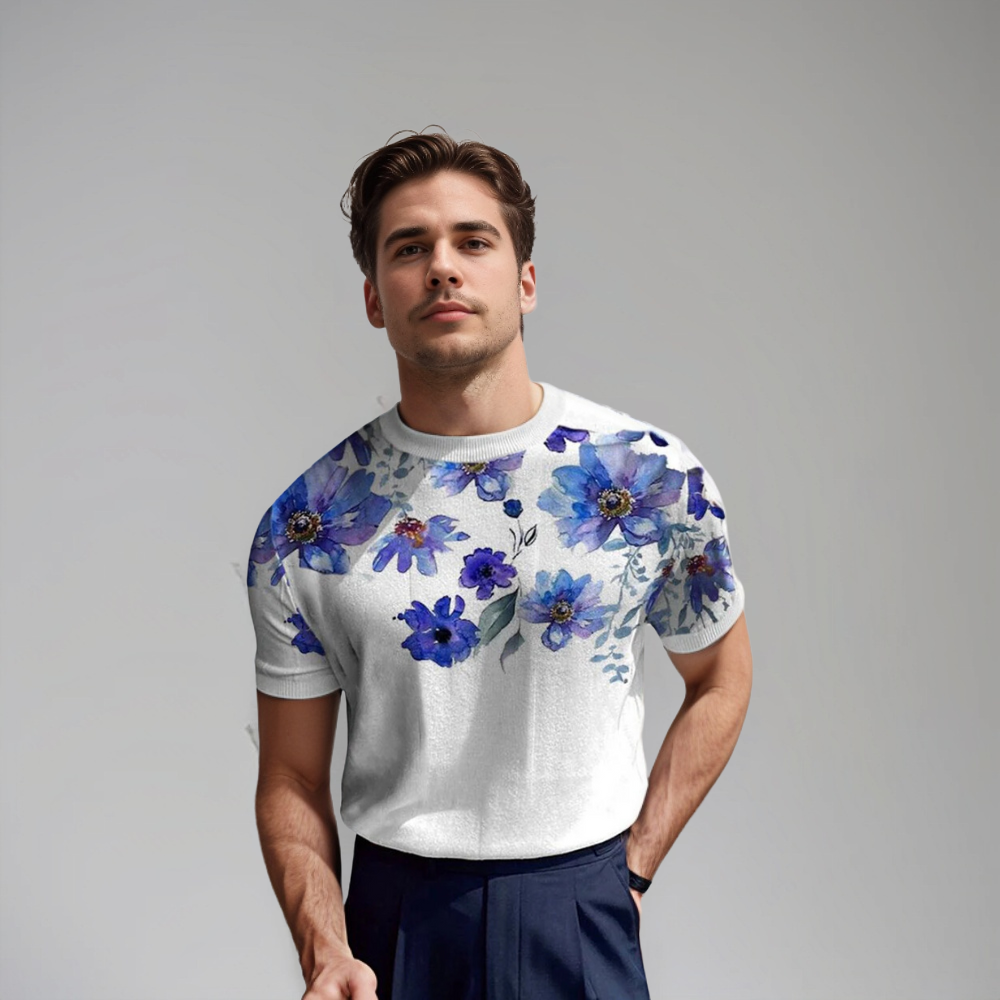 Damiano | Florales Kurzarmshirt für Herren