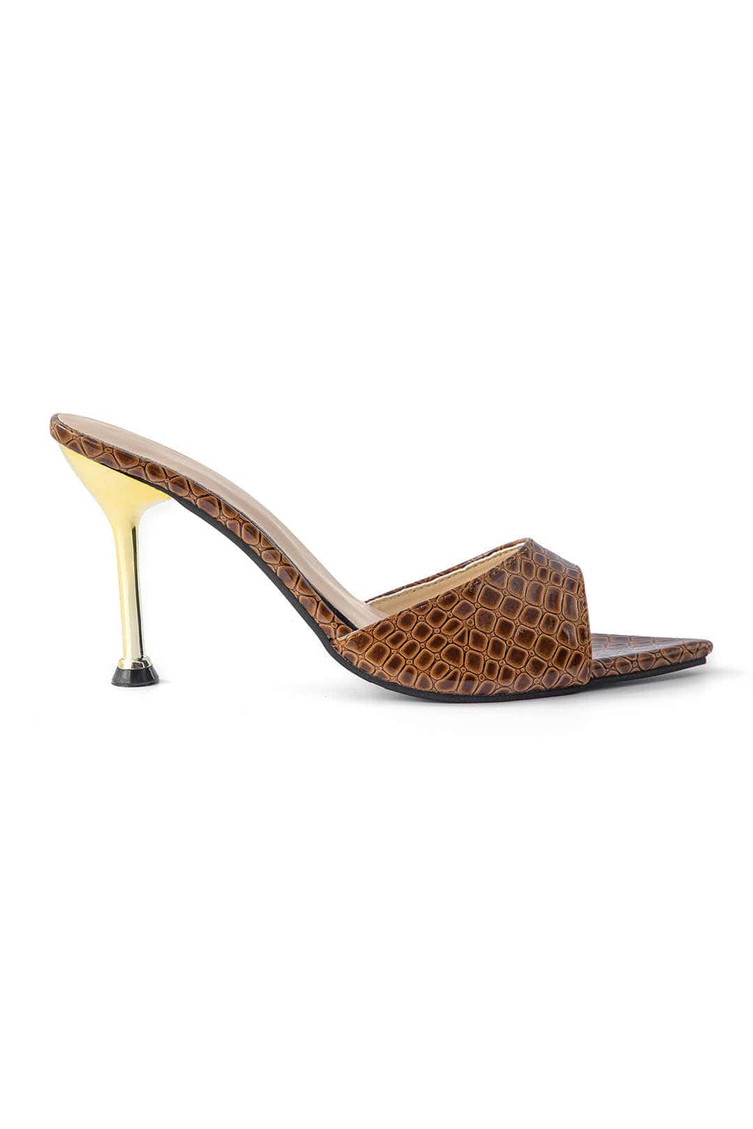 Isabelle | Luxus Schwarze Croc-Embossed Mule Heels – Elegant & Stilvoll