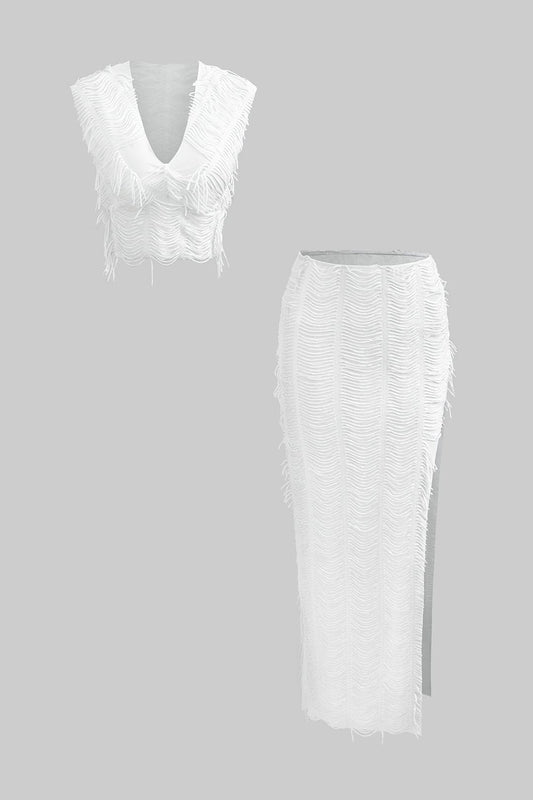 Charlene | Fransen-Zweiteiler mit Top & Rock