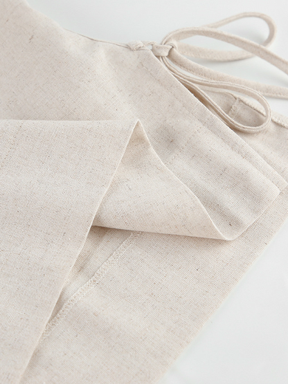 Elena | Zweiteiliges Leinen-Set mit Weitbein-Hose