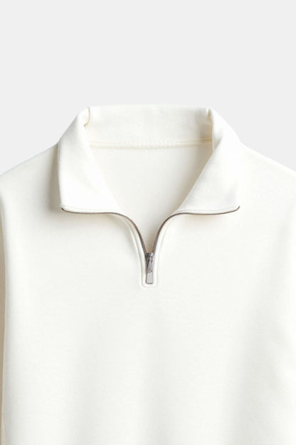 Minimalistischer Fleece-Pullover mit Reißverschluss – Wärme & Stil vereint