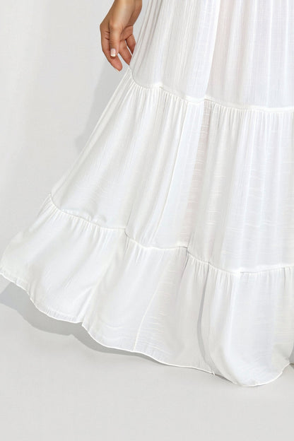 Luftiger Maxirock mit Spaghettiträger-Optik