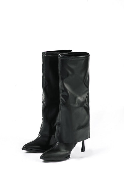 Olivia | Schwarze Designer-Stiefel mit einzigartigem Oversized-Look