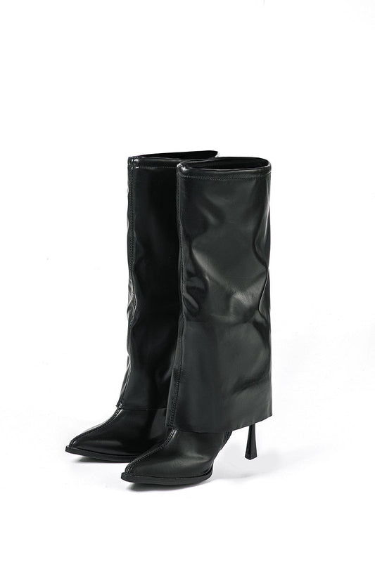 Olivia | Schwarze Designer-Stiefel mit einzigartigem Oversized-Look