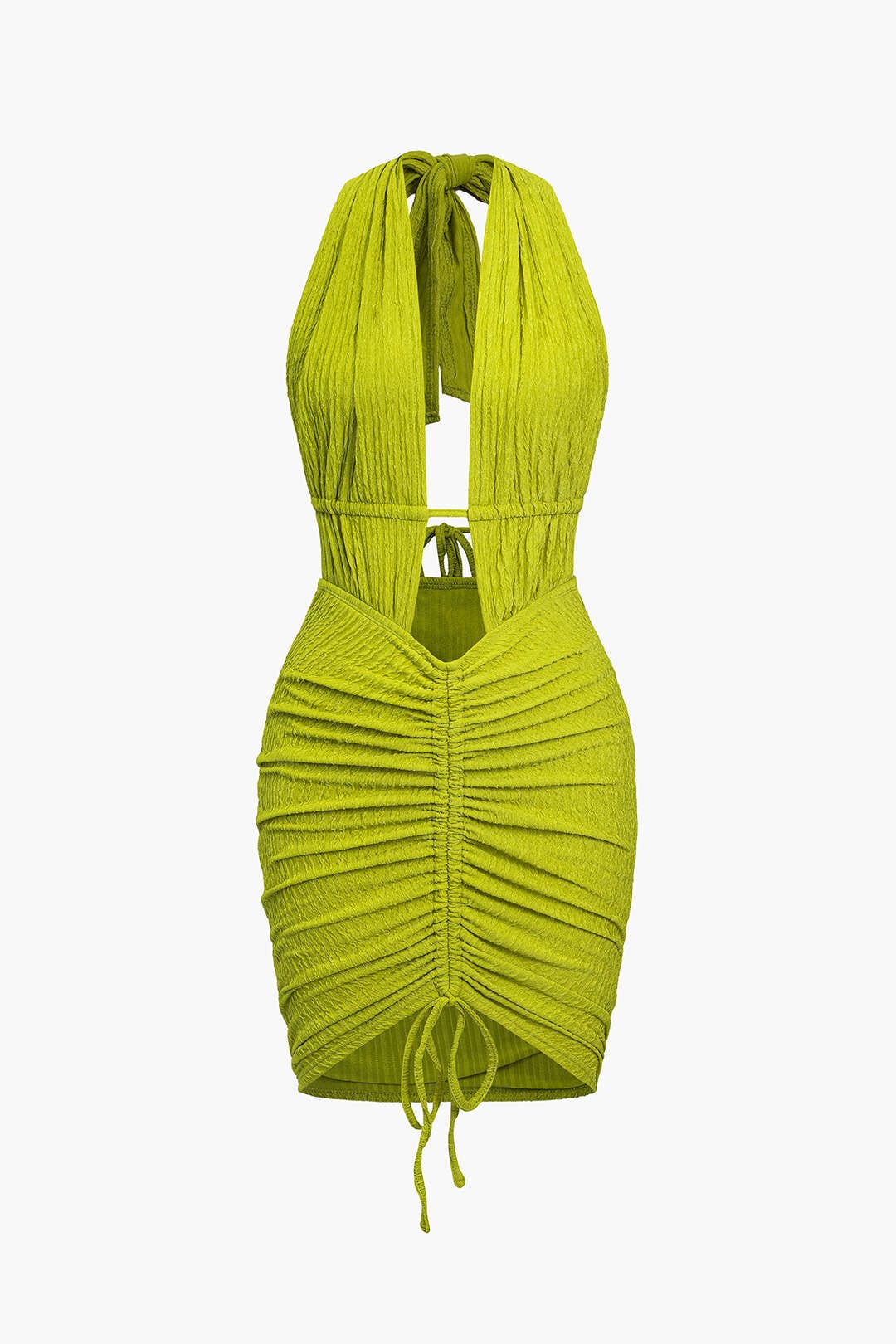 Maya | Sexy Backless Halter Minikleid mit Raffungen – Sommerliches Party-Kleid für heiße Nächte