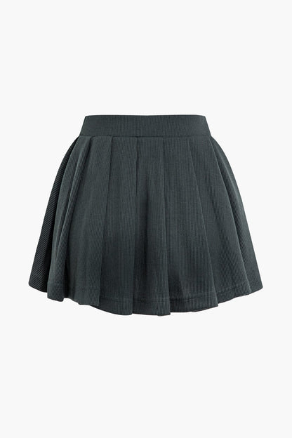 Ina | Sportliches Zweiteiler-Set mit Zip-Jacke & Plissee-Rock