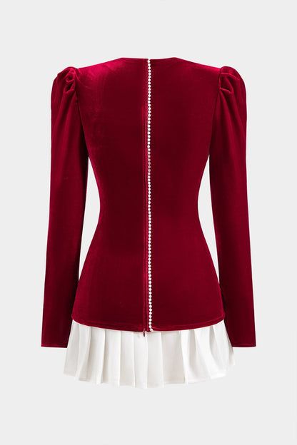 Fritzi | Edles Samt-Top mit Plisseerock