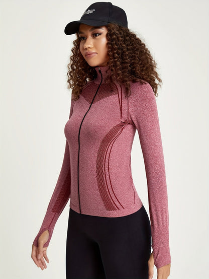 Elisa | Nahtlose Sportjacke mit Reißverschluss