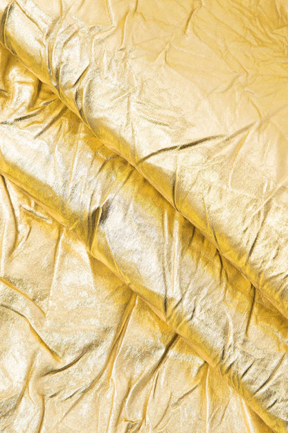 Elfriede | Glänzender Metallic-Midirock mit Crinkle-Effekt und elastischem Bund