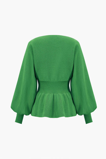 Amelie | Elegantes Strick-Set mit Peplum-Top & Bleistiftrock