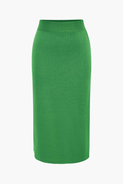 Amelie | Elegantes Strick-Set mit Peplum-Top & Bleistiftrock