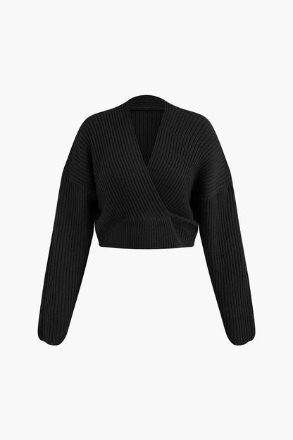 Klara | Elegantes Strick-Set mit Wickel-Oberteil & Bleistiftrock