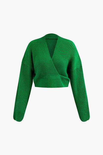 Klara | Elegantes Strick-Set mit Wickel-Oberteil & Bleistiftrock