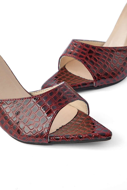Isabelle | Luxus Schwarze Croc-Embossed Mule Heels – Elegant & Stilvoll