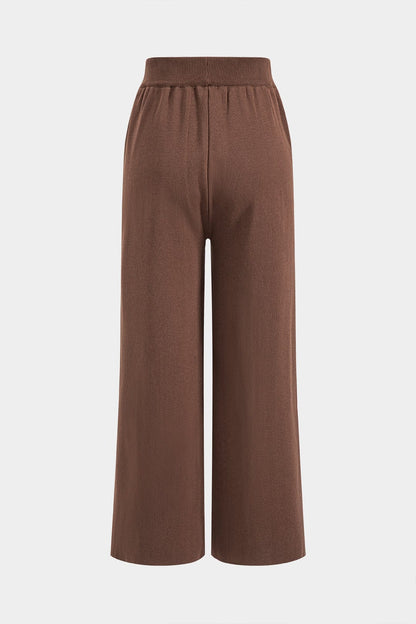 Elara | Elegantes Strick-Set mit Cape & Wide-Leg-Hose