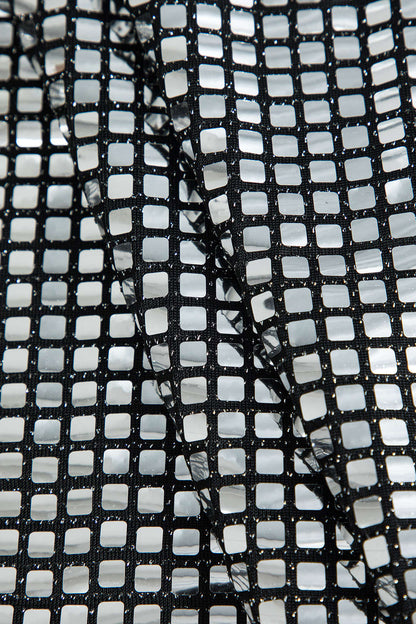 Agathe | Glamouröser Party Minirock mit funkelndem Netz-Design