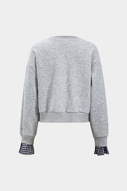 Elsa | Zweiteiliges Sweat-Set mit karierten Details