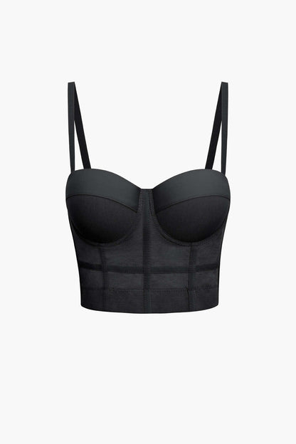 Ida | Figurbetontes Bustier-Top mit Bügel-Cups und transparenter Mesh-Struktur