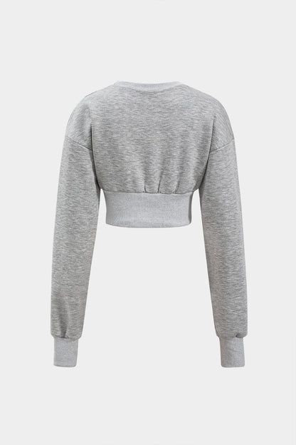 Celine | Stylisches Sweat-Zweiteiler-Set mit Cropped-Pullover & Skaterrock