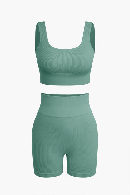 Elaine | Nahtloses Sport-Set mit Crop-Top & Yoga-Shorts