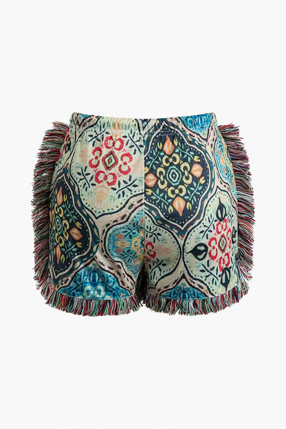 Greta | Verspieltes Zweiteiler-Set mit Boho-Print & Fransen