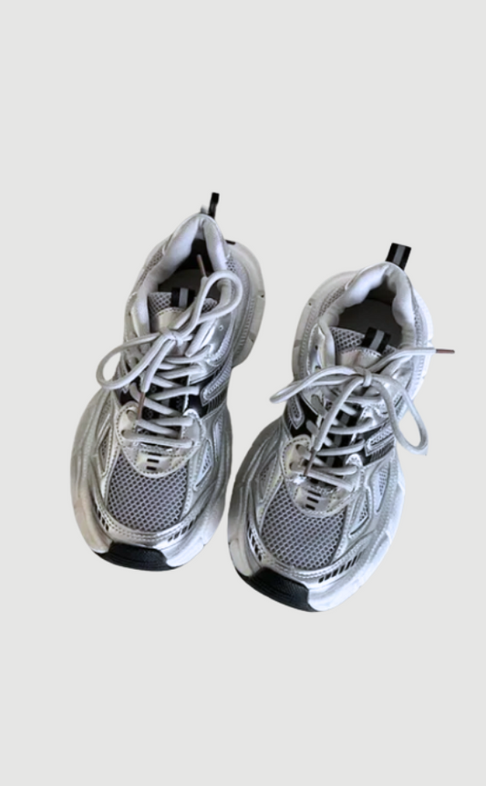 Alora | Chunky Mesh Sneaker Damen – Bequeme & Sportliche Schuhe mit Trendiger Sohle, Grau