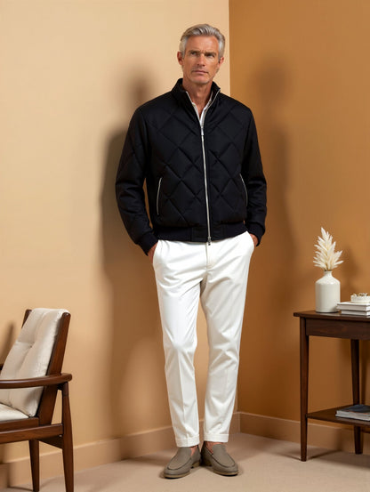 Alessandro | Klassische Herren-Steppjacke in Schwarz