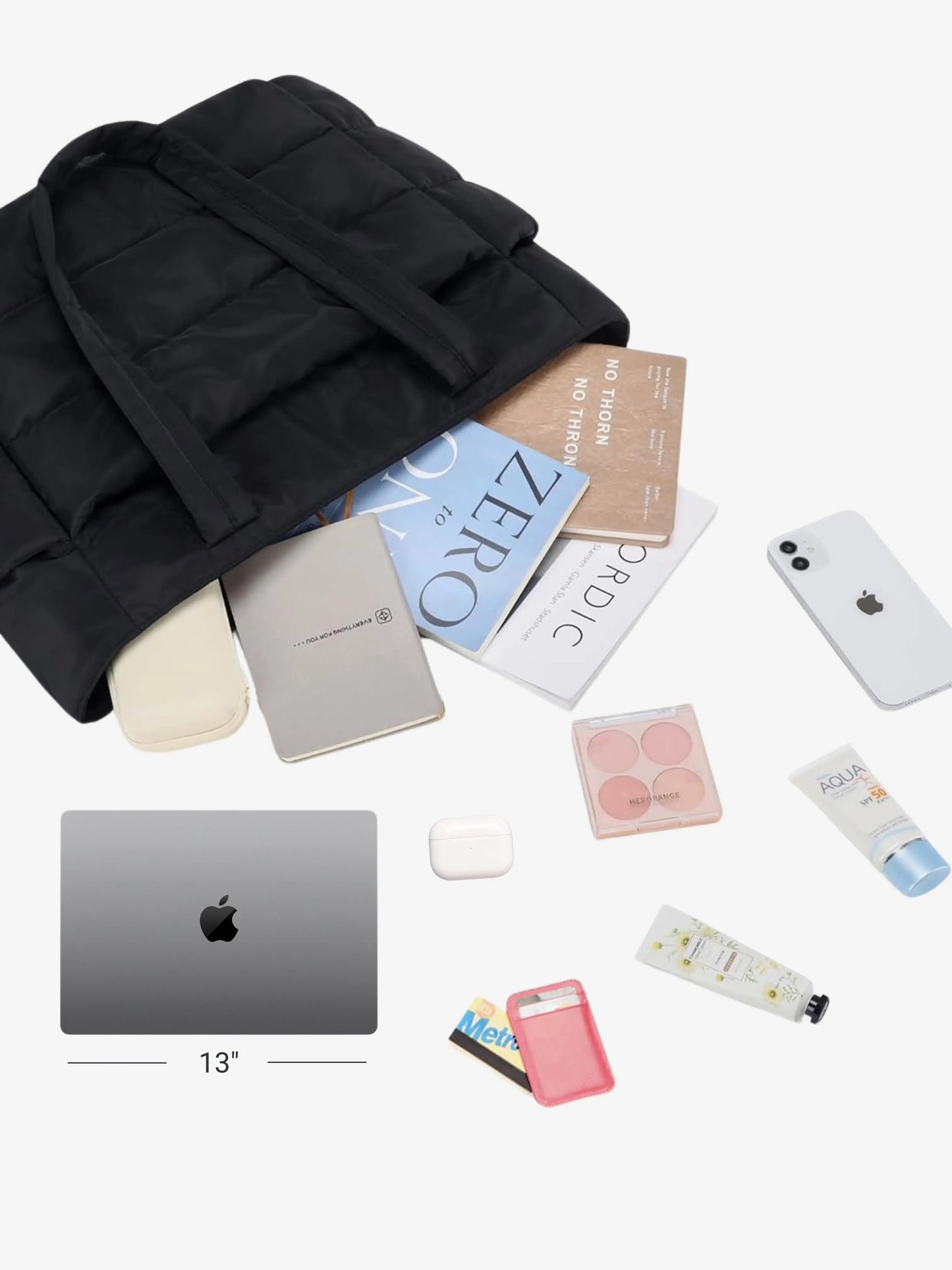 Lily | Gepolsterte Paneele Gesteppte Totetasche mit Seitentaschen