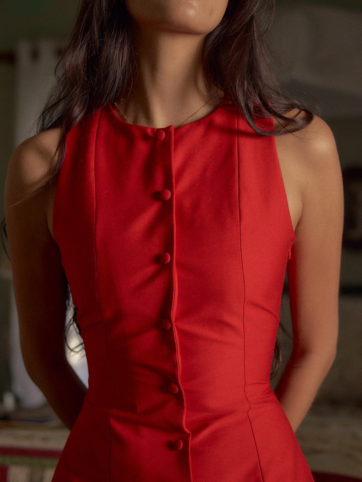 Carolin | Elegantes Ärmelloses Baumwollkleid für Freizeit, Urlaub und Arbeit