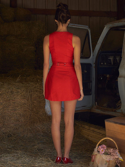 Carolin | Elegantes Ärmelloses Baumwollkleid für Freizeit, Urlaub und Arbeit