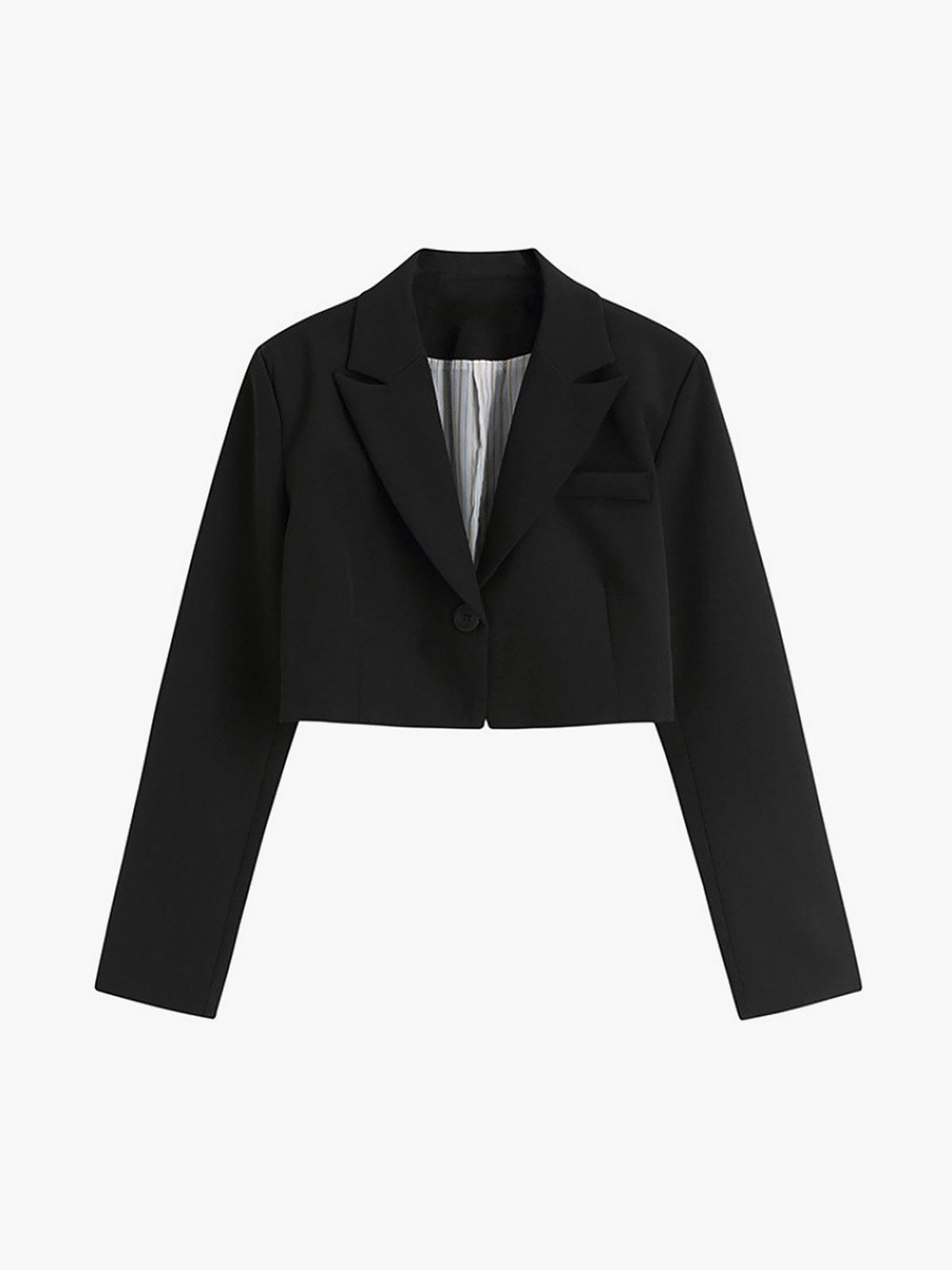 Selina | Trendiger schwarzer Cropped Blazer für Damen als Bürooutfit